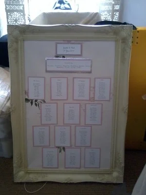 Cream Table Plan Frame
